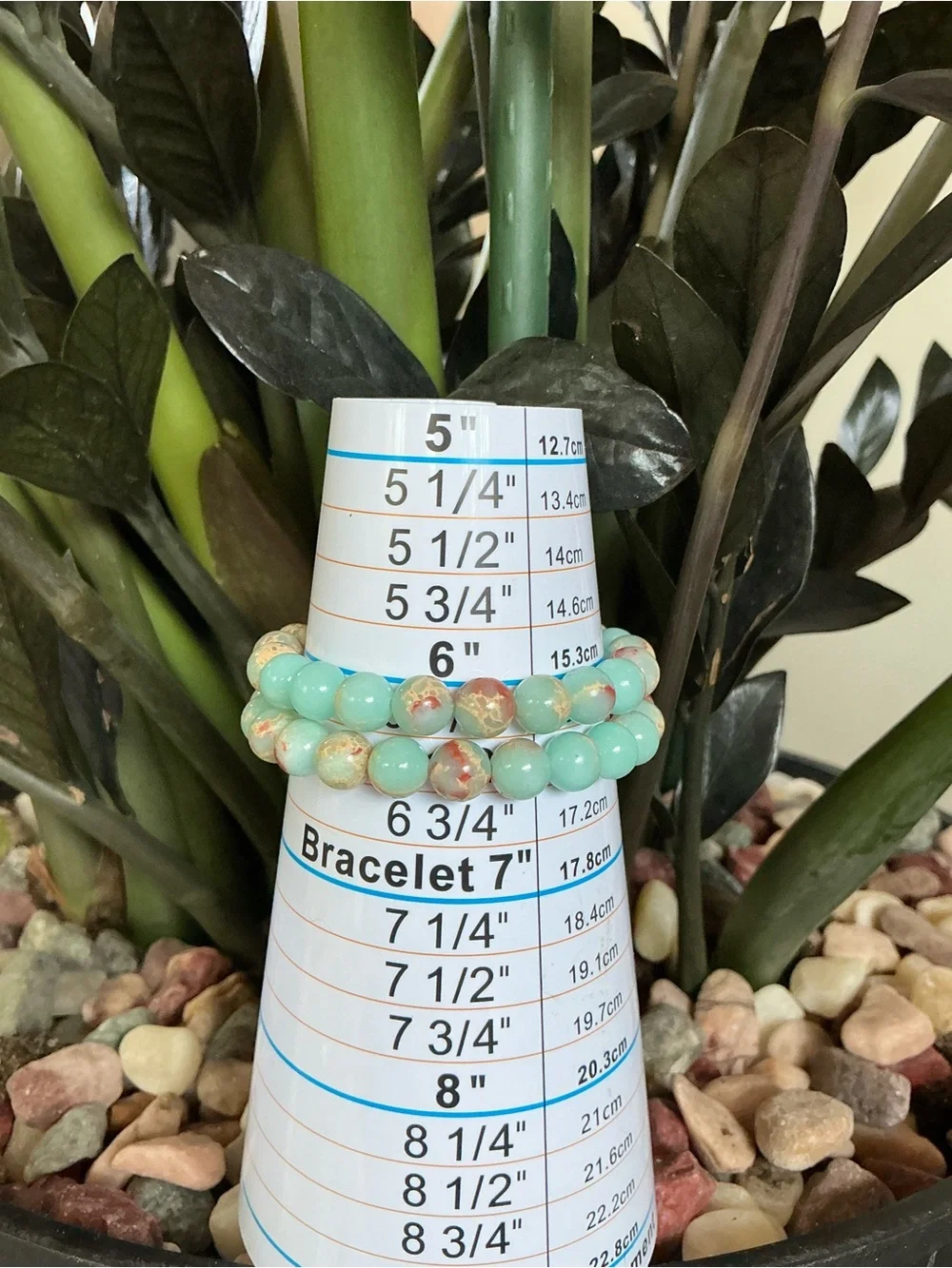 Handcrafted Aqua Terra Jasper Beaded Stretch Bracelet Set - Women Jewelry